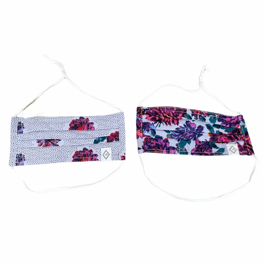 Vera Bradley 2 Petite Neon Blooms Pleat Face Mask